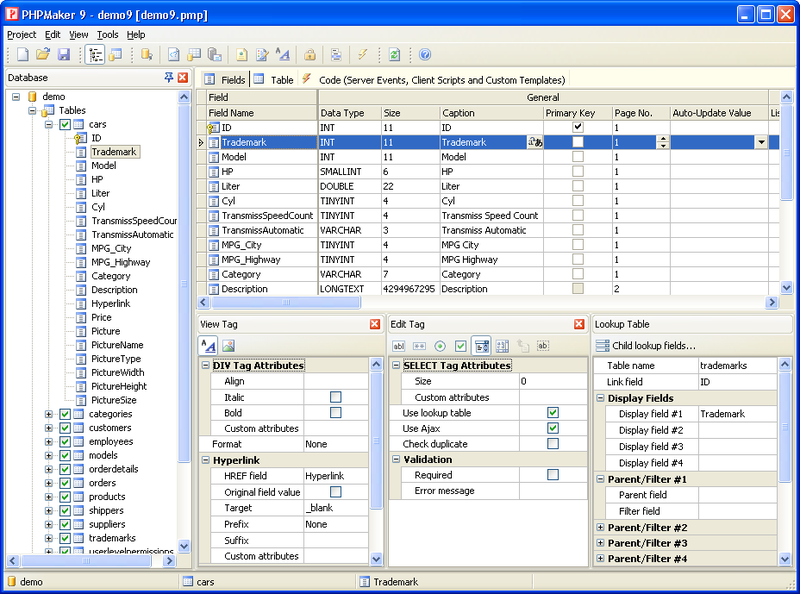 PHPMaker Screenshot